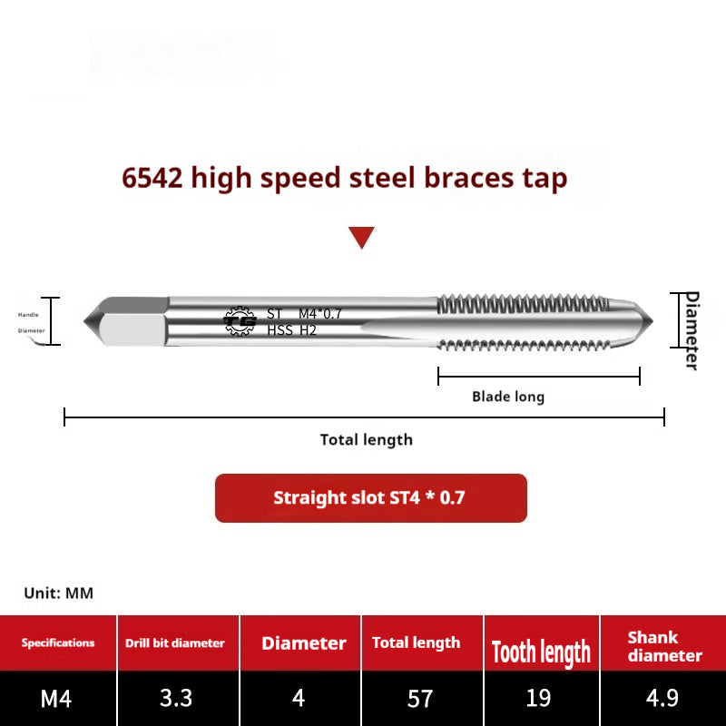 2114-6542 High Speed Steel Braces Taps ST Straight Groove Taps Thread Sheath Braces Tapping Screw Sleeve Installation Tool Shandong Denso Pricision Tools Co.,Ltd.